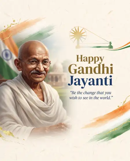 happy gandhi jayanti greetings with quotes 2026