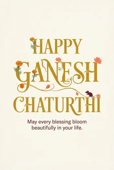 Happy Ganesh Chaturthi 2026 Floral Background