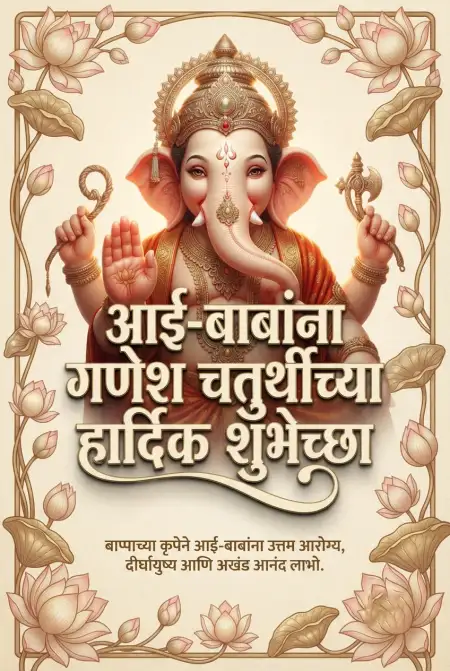 happy ganesh chaturthi greeting card marathi - Ganesh Chaturthi Wishes In Marathi