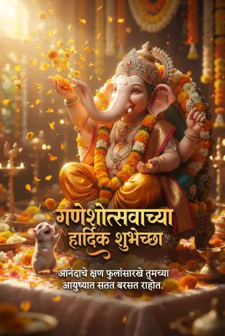 happy ganesh chaturthi instagram post marathi 2 - Ganesh Chaturthi Wishes In Marathi