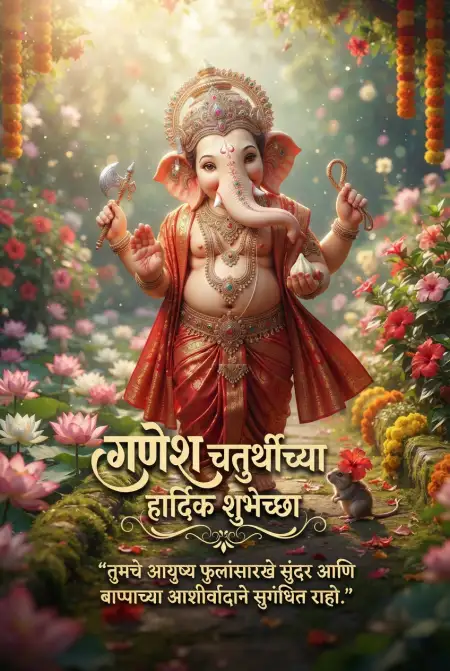 happy ganesh chaturthi instagram post marathi - Ganesh Chaturthi Wishes In Marathi