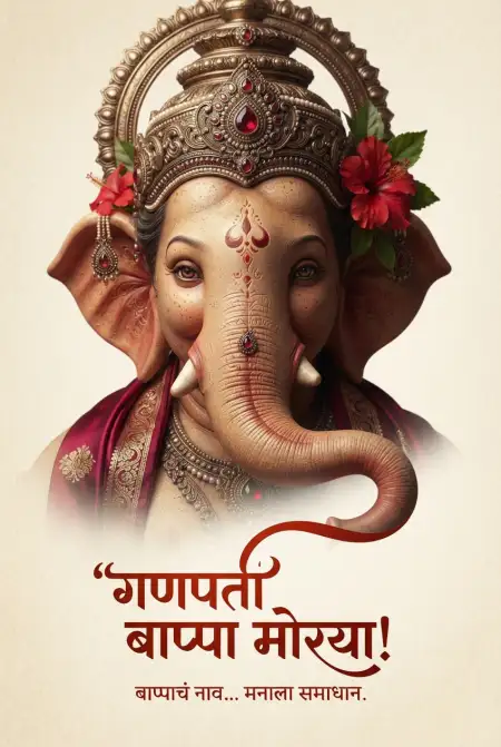 happy ganesh chaturthi poster marathi - Ganesh Chaturthi Wishes In Marathi