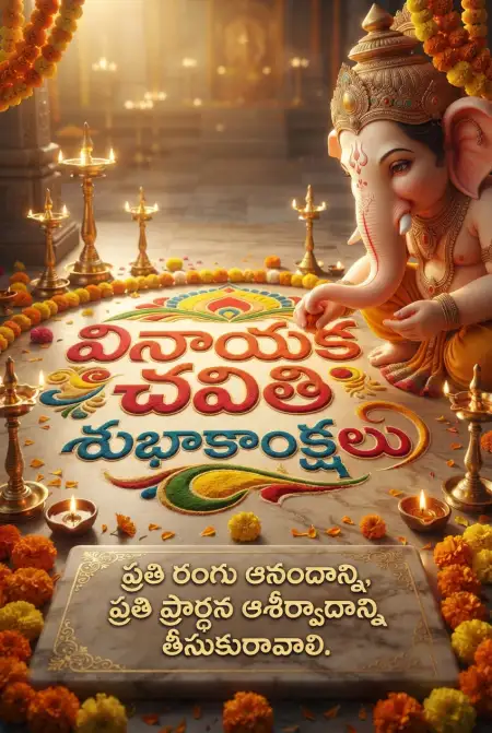 Happy Ganesh Chaturthi Poster Telugu