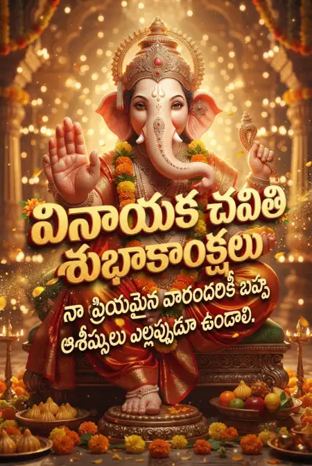 Happy Ganesh Chaturthi Social Media Post Telugu 2