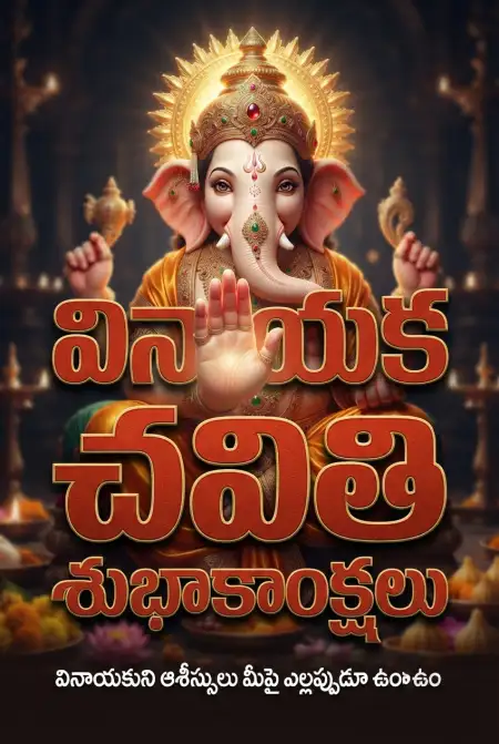 Happy Ganesh Chaturthi Social Media Post Telugu