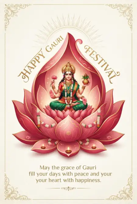 happy gauri habba greeting card 2026 - Happy Gauri Habba Wishes 2026