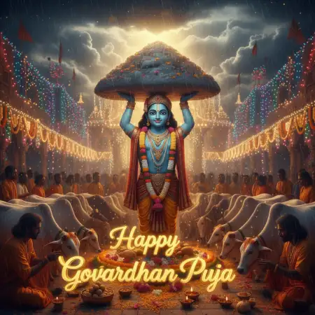 Happy Govardhan Puja Whatsapp Sticker Download 2025 - Free Happy Govardhan Puja 2025 Download