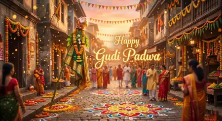 Happy Gudi Padwa Wishes Banner - Free Happy Gudi Padwa Wishes Download