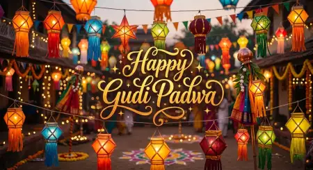 Happy Gudi Padwa Wishes Colorful Festival Greeting - Free Happy Gudi Padwa Wishes Download