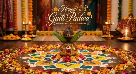 Happy Gudi Padwa Wishes Creative Festival Greeting - Free Happy Gudi Padwa Wishes Download