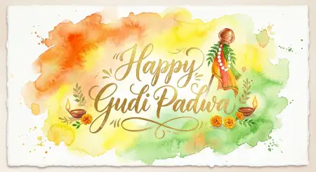 Happy Gudi Padwa Wishes Digital Greeting Card - Free Card Download