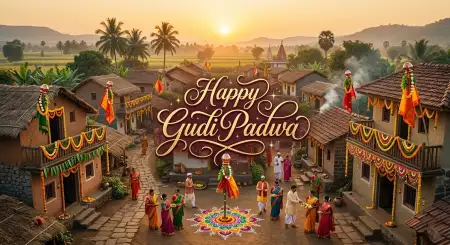 Happy Gudi Padwa Wishes Festival Greeting Poster - Free Happy Gudi Padwa Wishes Download