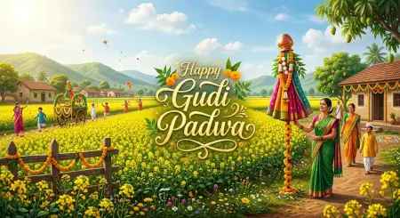 Happy Gudi Padwa Wishes Festival Greeting Wallpaper - Free Happy Gudi Padwa Wishes Download