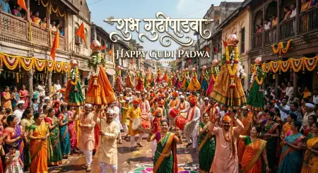 Happy Gudi Padwa Wishes Greeting Card - Free Card Download