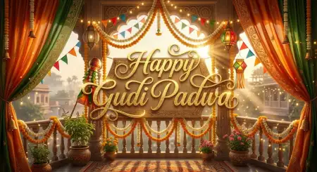 Happy Gudi Padwa Wishes Hd Festive Banner - Free Happy Gudi Padwa Wishes Download