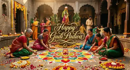Happy Gudi Padwa Wishes Indian Festival Celebration Poster - Free Happy Gudi Padwa Wishes Download