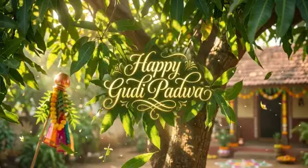 Happy Gudi Padwa Wishes Marathi Festival Celebration Image - Free Happy Gudi Padwa Wishes Download