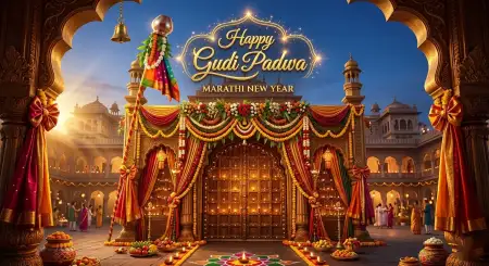 Happy Gudi Padwa Wishes Marathi New Year Poster - Free Happy Gudi Padwa Wishes Download