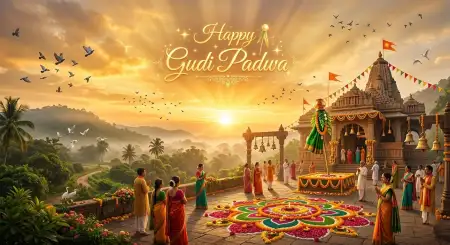 Happy Gudi Padwa Wishes Modern Festival Greeting - Free Happy Gudi Padwa Wishes Download
