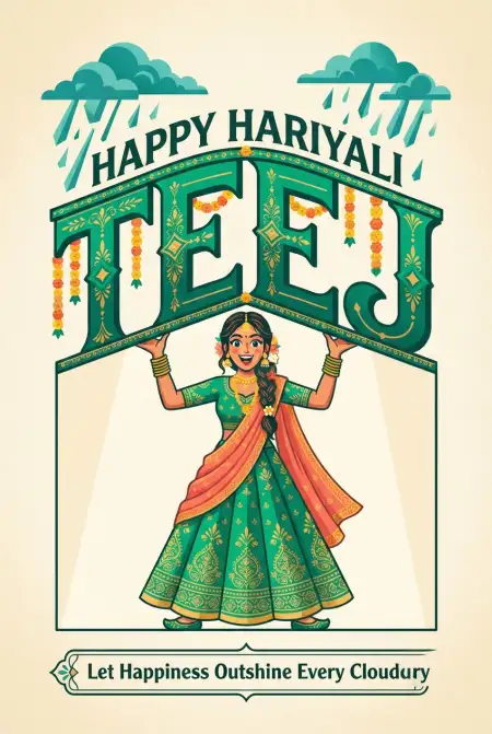 happy hariyali teej 2026 greeting card - Happy Hariyali Teej 2026
