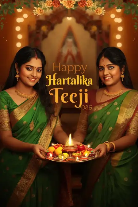 Happy Hartalika Teej 2025 Best Greeting Cards - Free Happy Hartalika Teej 2025 Download