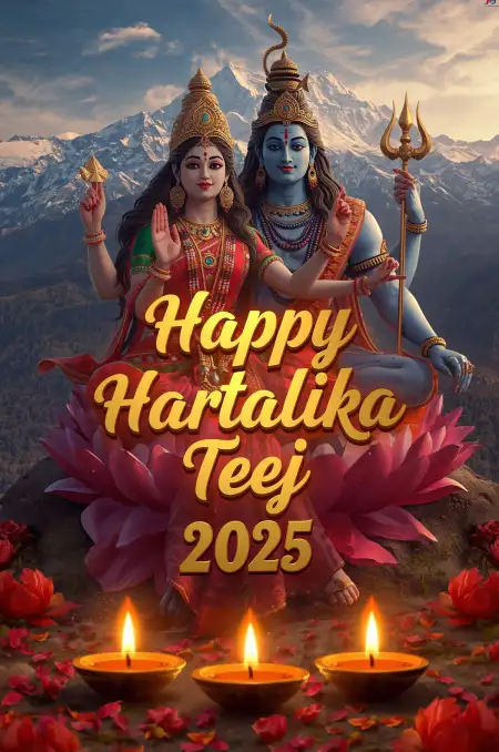Happy Hartalika Teej 2025 Festival Wishes For Couples - Free Festival Download
