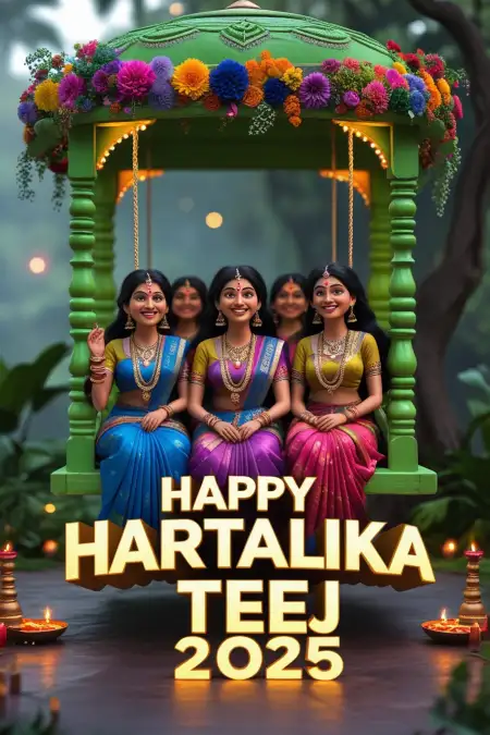 Happy Hartalika Teej 2025 Greetings With Images - Free Happy Hartalika Teej 2025 Download