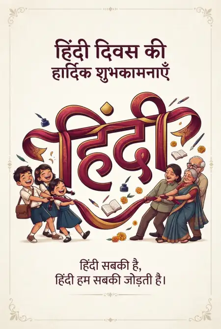 happy hindi diwas greeting card 2026 - Happy Hindi Diwas Wishes 2026
