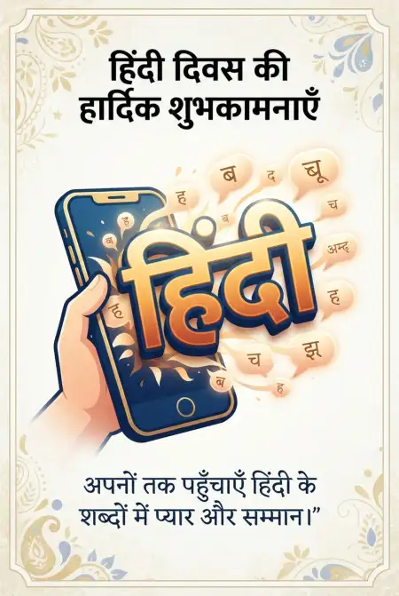 happy hindi diwas social media poster 2026 - Happy Hindi Diwas Wishes 2026