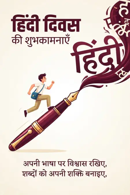 happy hindi diwas wishes poster 2026 - Happy Hindi Diwas Wishes 2026