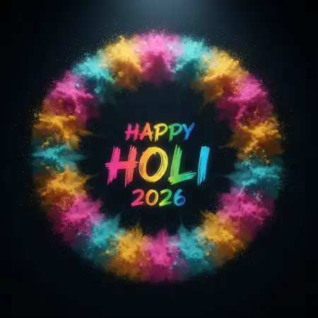Free Happy Holi 2026 Colorful Typography Image Download