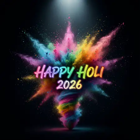 Free Happy Holi 2026 Creative Wishes Image Download