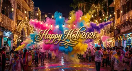 Happy Holi 2026 Greeting Card 4k Wallpaper 2 - Free Happy Holi Greeting Card 2026 Download