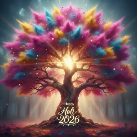 Happy Holi 2026 Greeting Card Artistic Painting Style 2 - Free Happy Holi Greeting Card 2026 Download