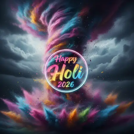 Happy Holi 2026 Greeting Card Colorful Smoke Effect 2 - Free Happy Holi Greeting Card 2026 Download