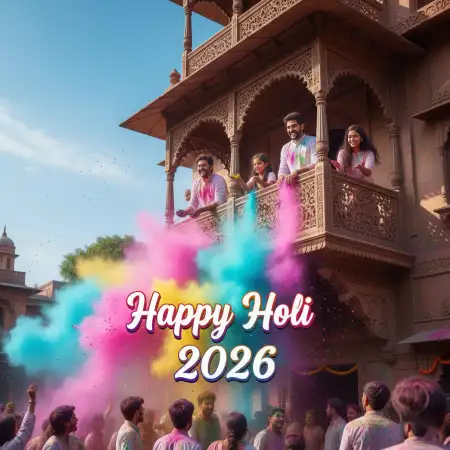 Happy Holi 2026 Greeting Card For Husband 2 - Free Happy Holi Greeting Card 2026 Download