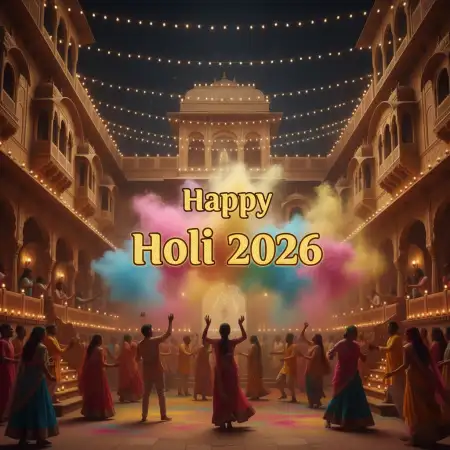 Happy Holi 2026 Greeting Card Gif 2 - Free Happy Holi Greeting Card 2026 Download