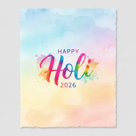 Free Happy Holi 2026 Greeting Card Printable Image Download