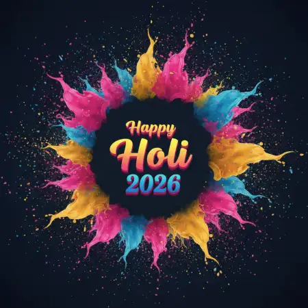 Happy Holi 2026 Greeting Card Vector Design 2 - Free Happy Holi Greeting Card 2026 Download