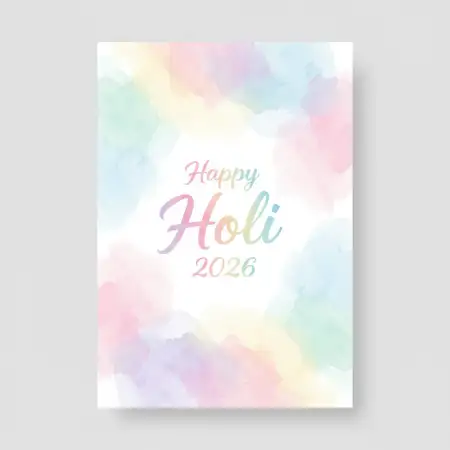 Happy Holi 2026 Greeting Card Vertical Design 2 - Free Happy Holi Greeting Card 2026 Download