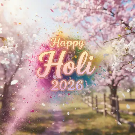 Happy Holi 2026 Greeting Card With Watercolor Effect 2 - Free Happy Holi Greeting Card 2026 Download
