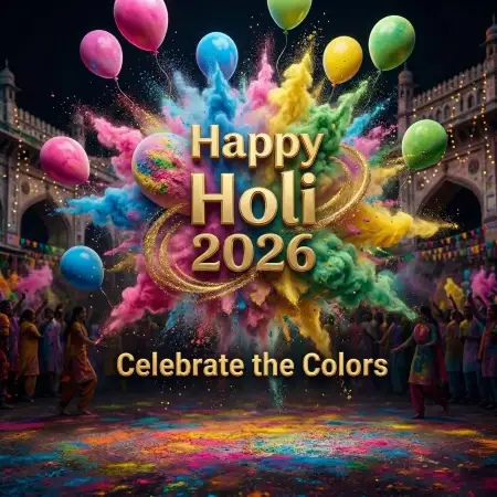 Free Happy Holi 2026 Photo Festival Banner Background Image Download