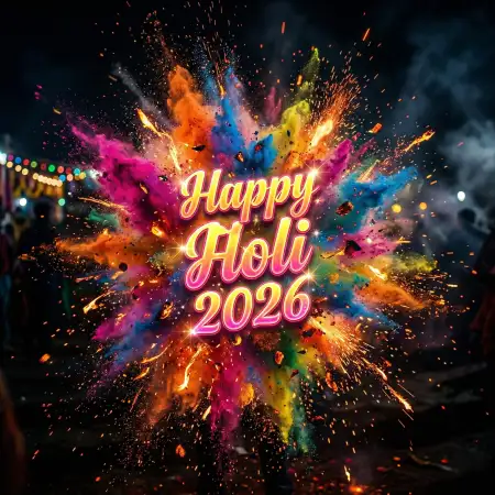 Free Happy Holi 2026 Photo Festive Template Background Image Download