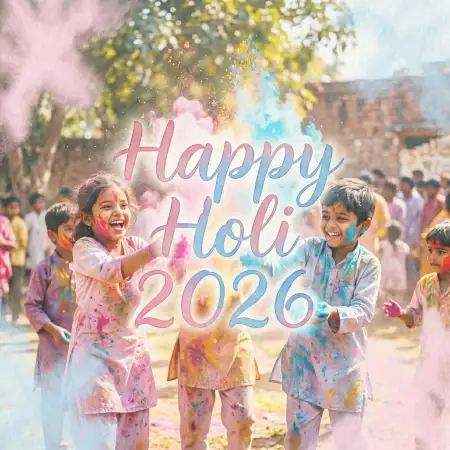Free Happy Holi 2026 Photo For School Celebration Background Image Download