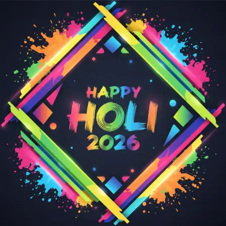 Free Happy Holi 2026 Photo Frame Design Image Download