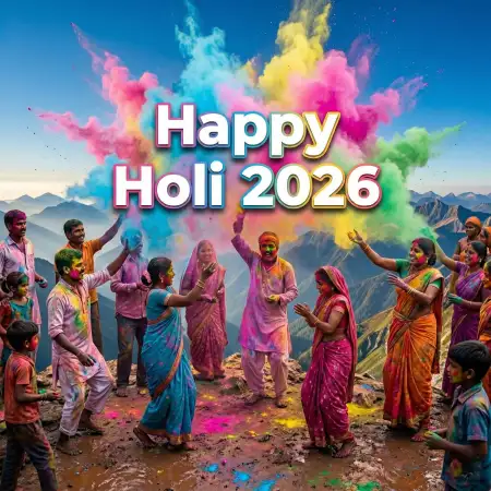 Free Happy Holi 2026 Photo Modern Poster Design Background Image Download