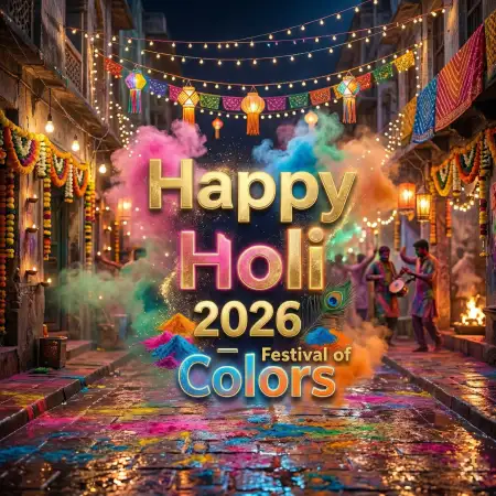 Free Happy Holi 2026 Photo Square 1080x1080 Background Image Download