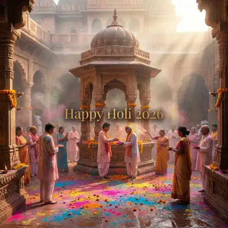 Free Happy Holi 2026 Photo Temple Background Background Image Download