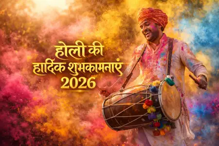 Free Happy Holi 2026 Photo With Dhol Background Image Download