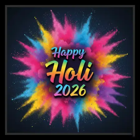 Happy Holi Celebration 2026 Rangoli Design - Free Happy Holi Celebration 2026 Download